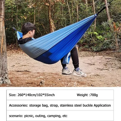 Outdoor Camping Hammock Lightweight 260x140cm Portable Travel Darkblue V201-W13050215