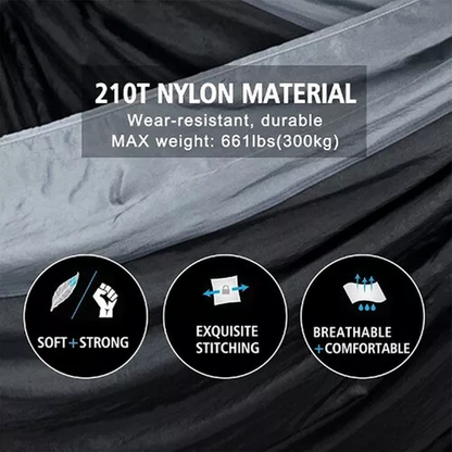 Outdoor Camping Hammock Lightweight 260x140cm Portable Travel Grey V201-W13050217