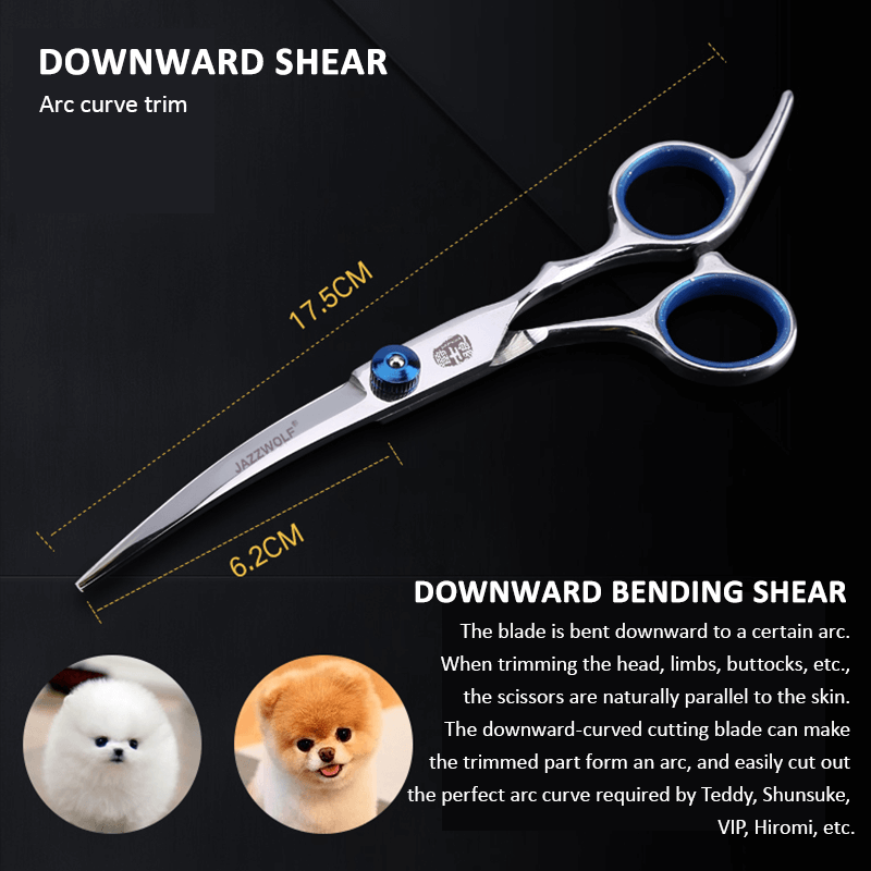 Professional Pet Grooming Scissors Set Dog Shear Hair Cutting Curved Tool Kit V201-W13054736