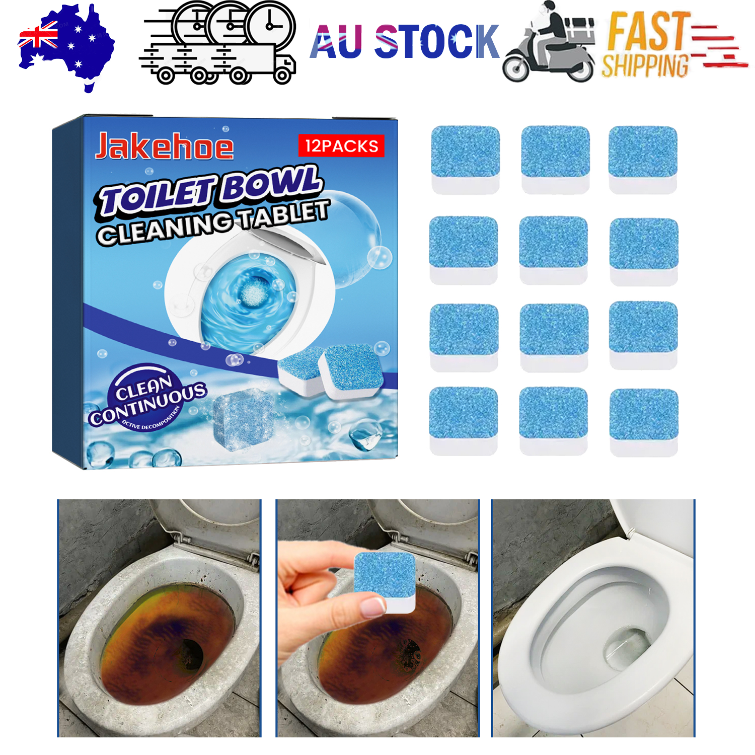 Toilet Bowl Cleaning Tablets Multi-Effect Decontamination, Descaling, Urine Stains, Toilet Cleaner, V201-W13056783