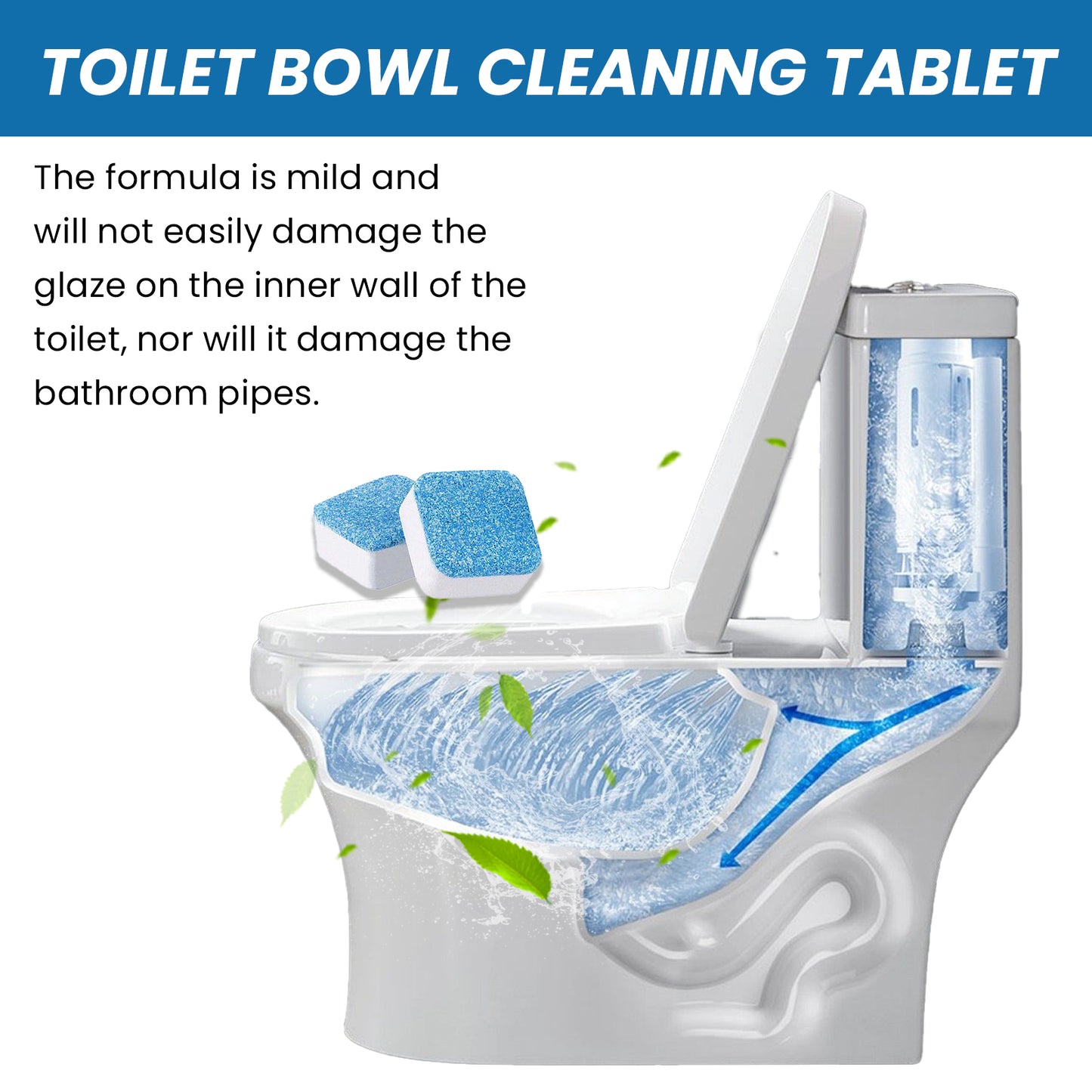 Toilet Bowl Cleaning Tablets Multi-Effect Decontamination, Descaling, Urine Stains, Toilet Cleaner, V201-W13056783