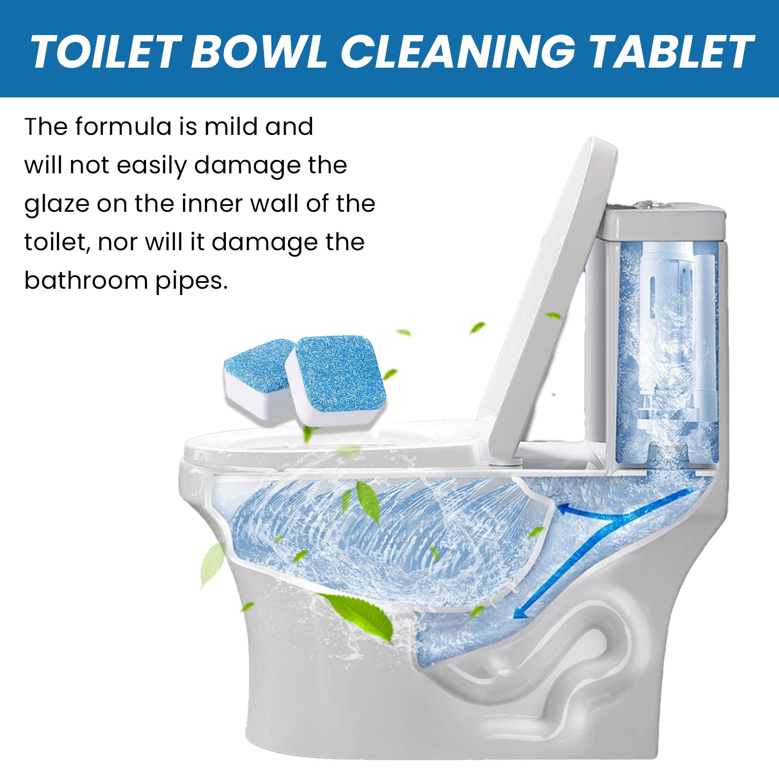 Toilet Bowl Cleaning Tablets Multi-Effect Decontamination, Descaling, Urine Stains, Toilet Cleaner, V201-W13056783