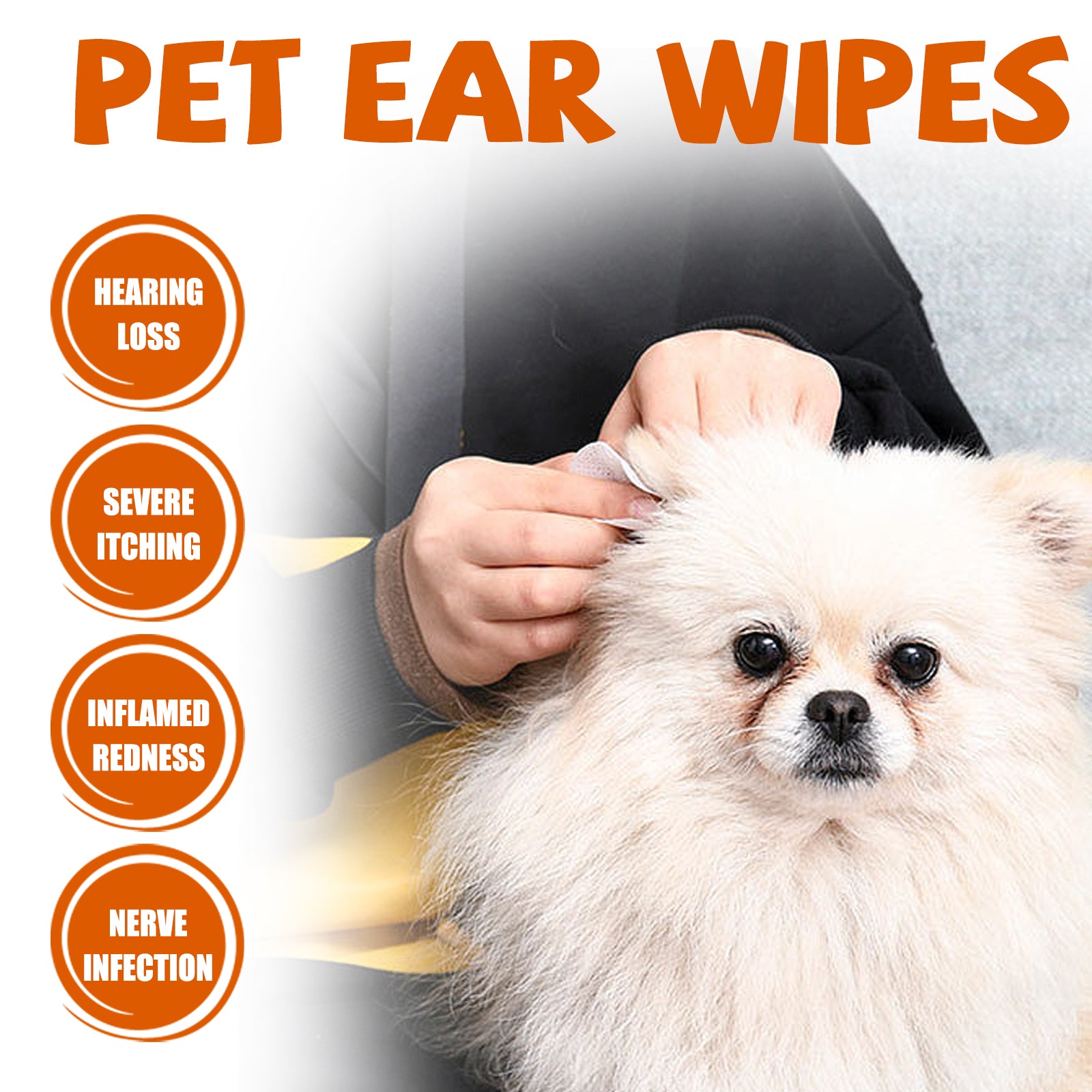 Yegbong Pet Ear Wipes, Pet Ear Cleaning Deodorizing Removing Mite And Earwax Cleaning Wipes V201-W13056848