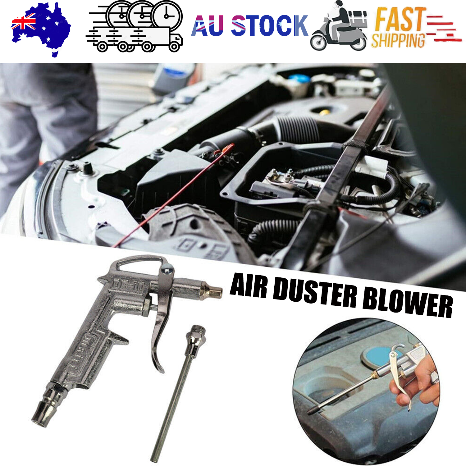 Air Duster Blower Compressor Dust Removing Gun Blow Cleaning Clean Handy Tool AU V201-W13108435