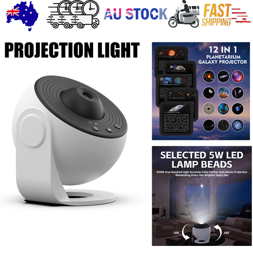 13in1 Galaxy Starry Sky Projector Night Light Rotating LED Planetarium Star Lamp V201-W13130286