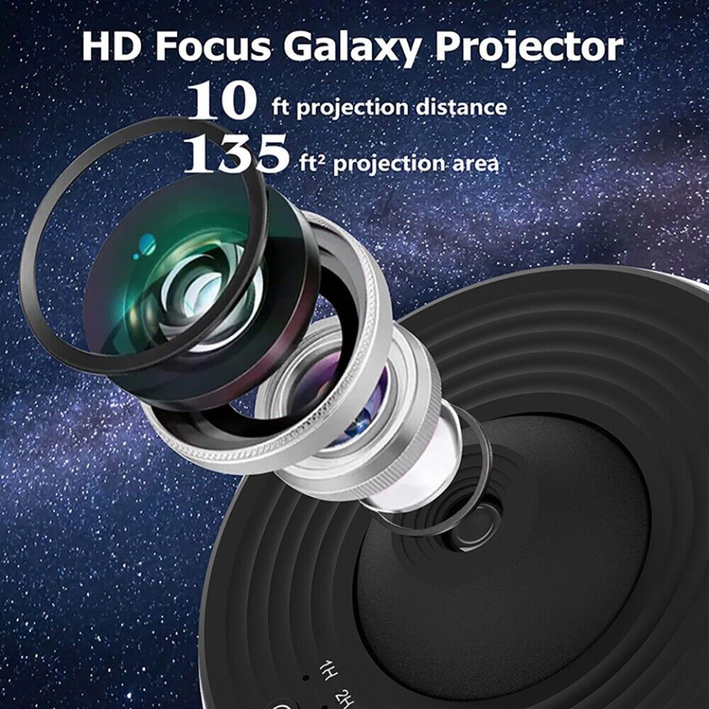 13in1 Galaxy Starry Sky Projector Night Light Rotating LED Planetarium Star Lamp V201-W13130286