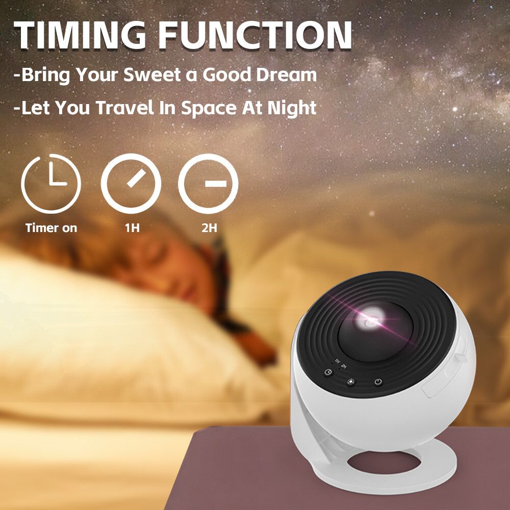 13in1 Galaxy Starry Sky Projector Night Light Rotating LED Planetarium Star Lamp V201-W13130286