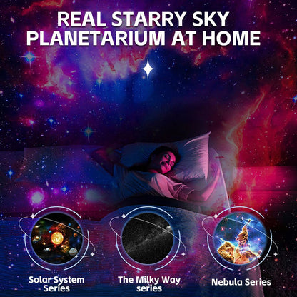 13in1 Galaxy Starry Sky Projector Night Light Rotating LED Planetarium Star Lamp V201-W13130286