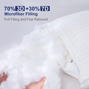 2xKing Quality Pillows Cotton Hotel Adjustable Home Pillows Down Alternative Pillows V201-W13149554