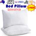 2xQueen Quality Pillows Cotton Hotel Adjustable Home Pillows Down Alternative Pillows V201-W13149555