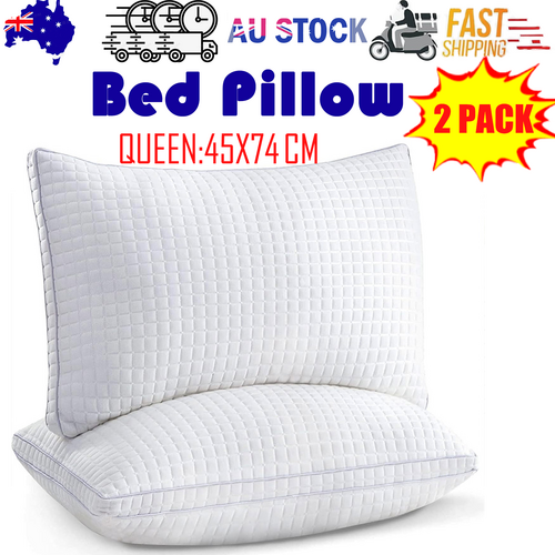 2xQueen Quality Pillows Cotton Hotel Adjustable Home Pillows Down Alternative Pillows V201-W13149555