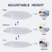 2xQueen Quality Pillows Cotton Hotel Adjustable Home Pillows Down Alternative Pillows V201-W13149555