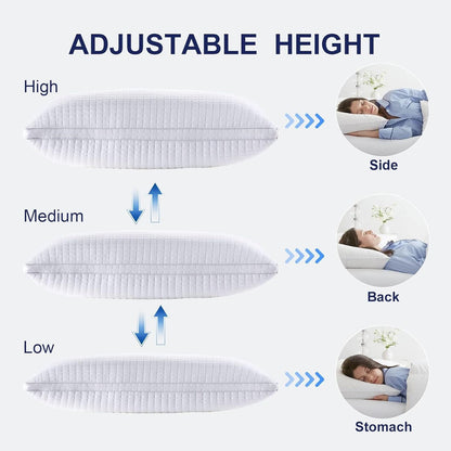 2xQueen Quality Pillows Cotton Hotel Adjustable Home Pillows Down Alternative Pillows V201-W13149555