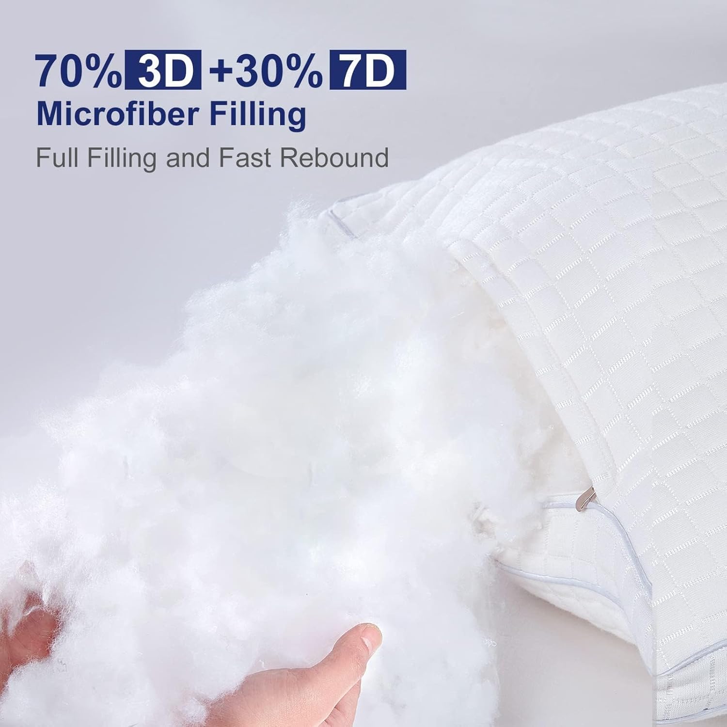 2xQueen Quality Pillows Cotton Hotel Adjustable Home Pillows Down Alternative Pillows V201-W13149555