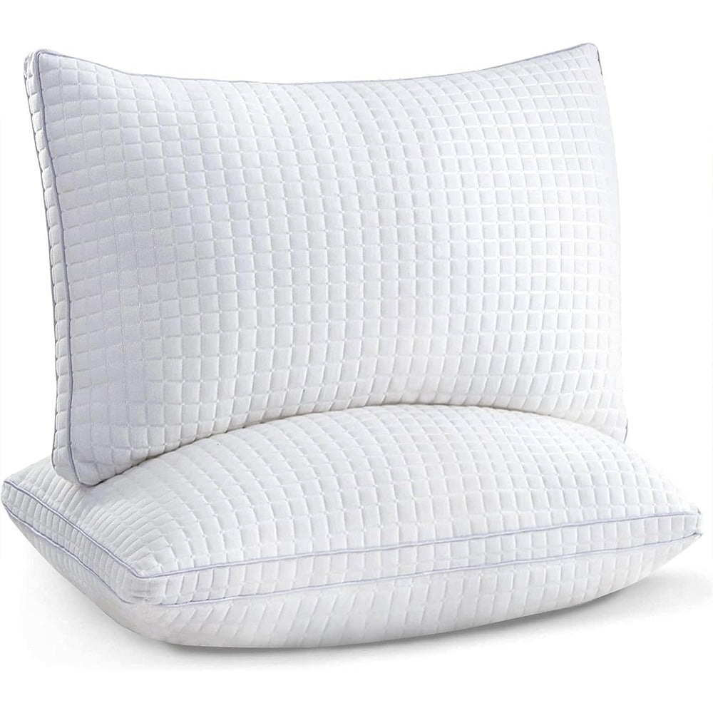 2xStandard Quality Pillows Cotton Hotel Adjustable Home Pillows Down Alternative Pillows V201-W13149556