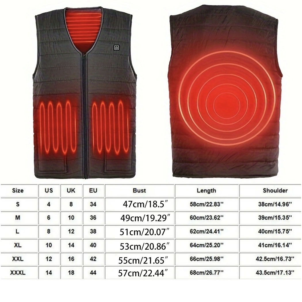 Heated Vest for Men & Women, Smart heated Jacket, Battery Not Included XL V201-W13152446