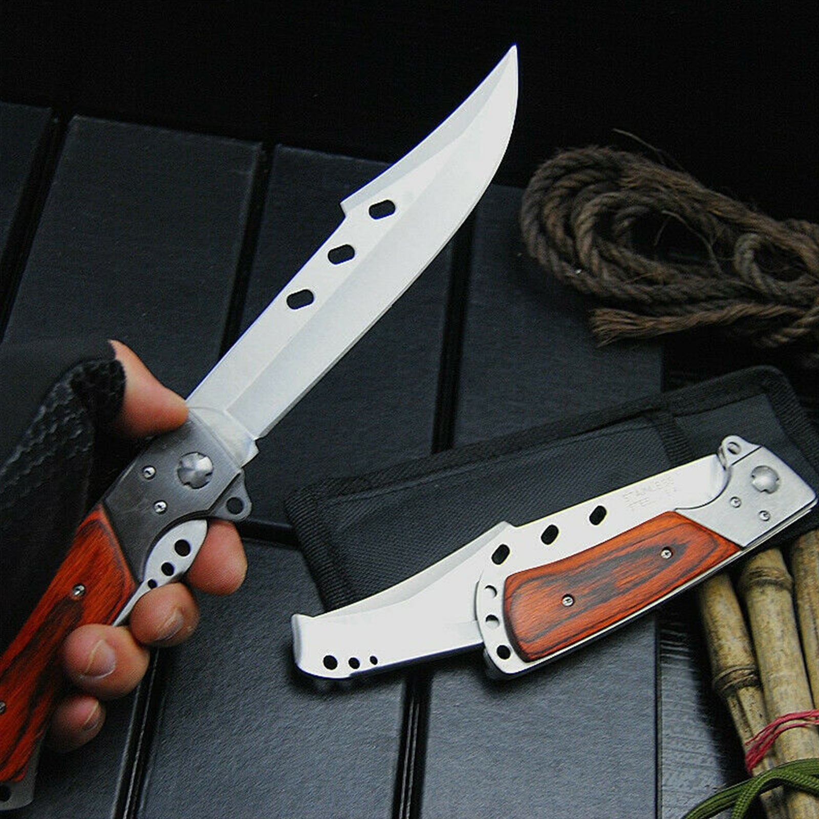 Outdoor Large Folding Knife Camping Fishing Pocket Hunting Knife Survival Tool V201-W13156476