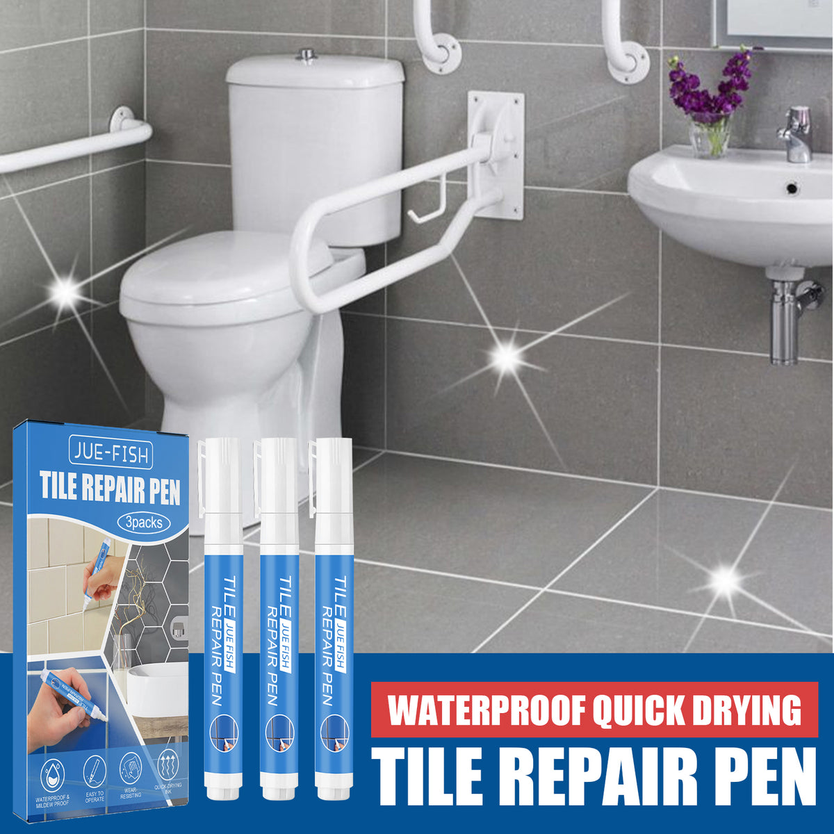 Jue Fish Tile Repair Pen Waterproof Mildew Resistant Tile Repair Pen For Bathroom Floor Crevices V201-W13174391