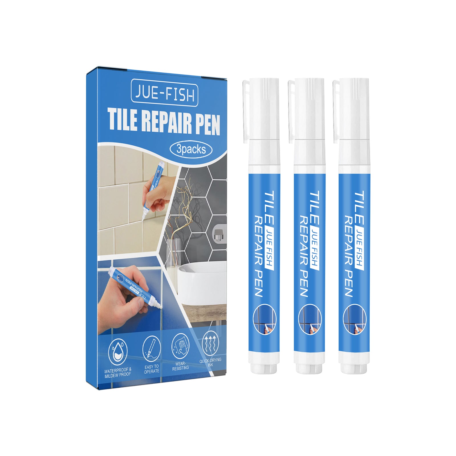 Jue Fish Tile Repair Pen Waterproof Mildew Resistant Tile Repair Pen For Bathroom Floor Crevices V201-W13174391