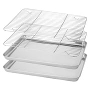 1pc Stainless Steel Baking Pan Toaster Oven Pans Grid Baking Dish BBQ Cookie Cake, 30*24cm V201-W13175805