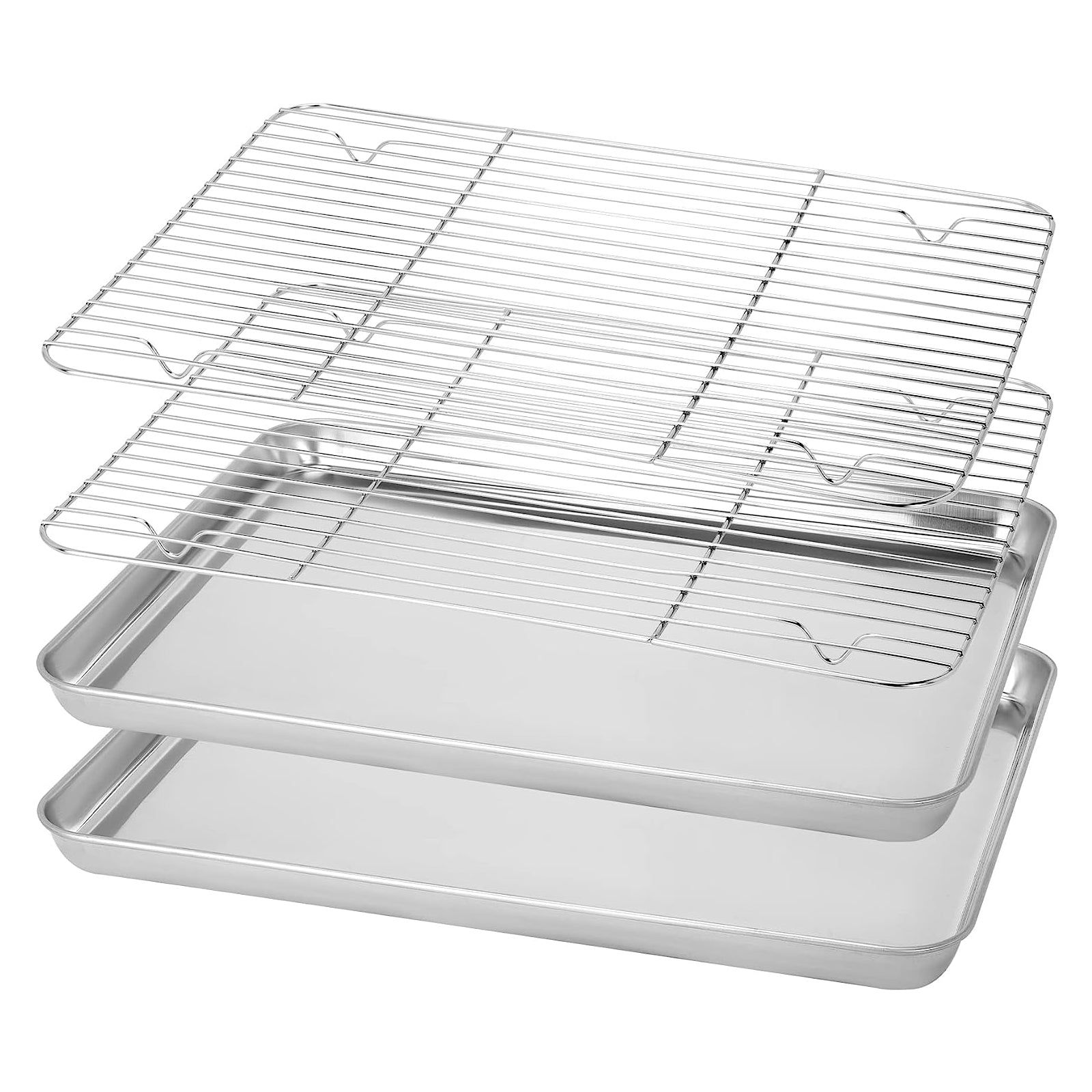 1pc Stainless Steel Baking Pan Toaster Oven Pans Grid Baking Dish BBQ Cookie Cake, 30*24cm V201-W13175805