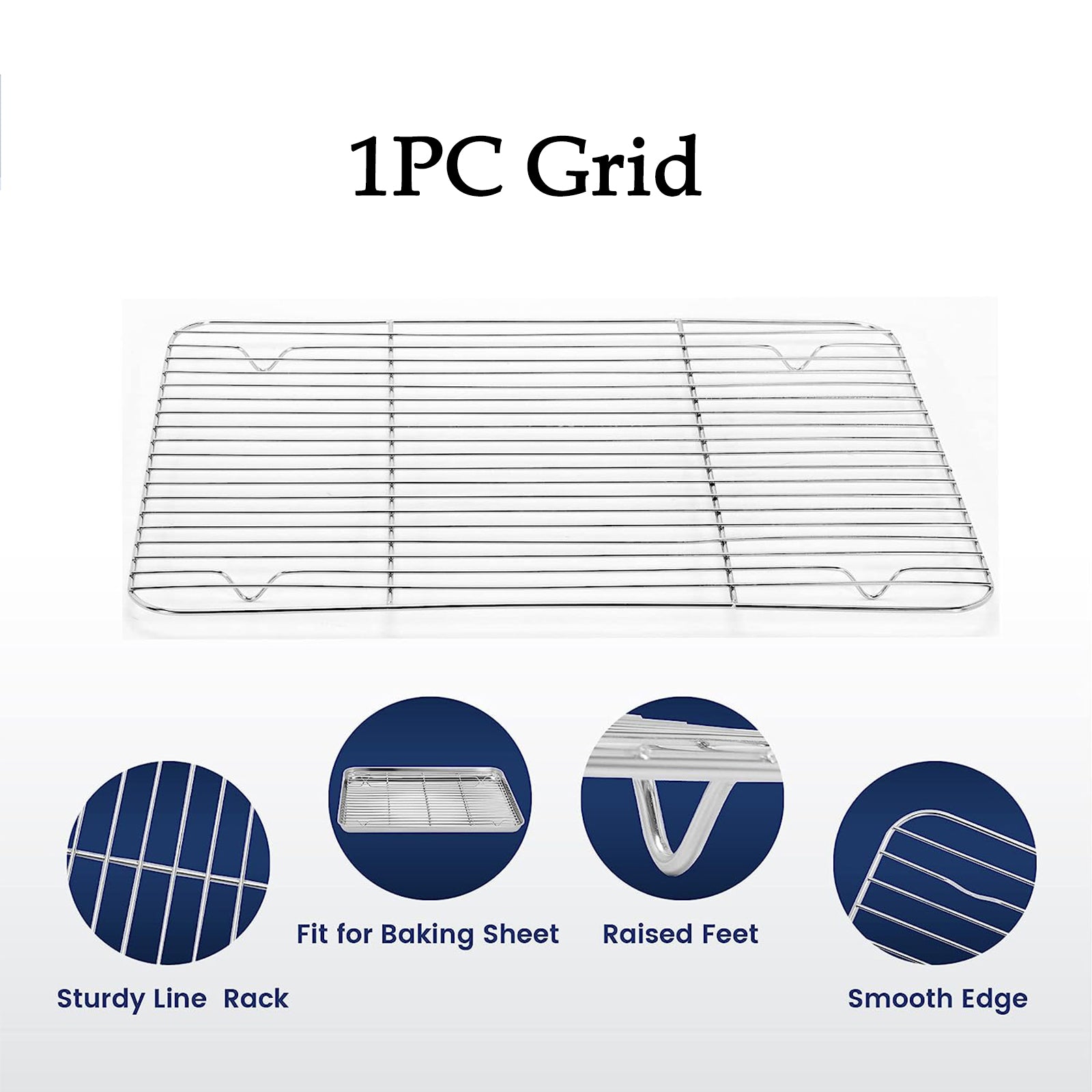 1pc Stainless Steel Baking Pan Toaster Oven Pans Grid Baking Dish BBQ Cookie Cake, 30*24cm V201-W13175805