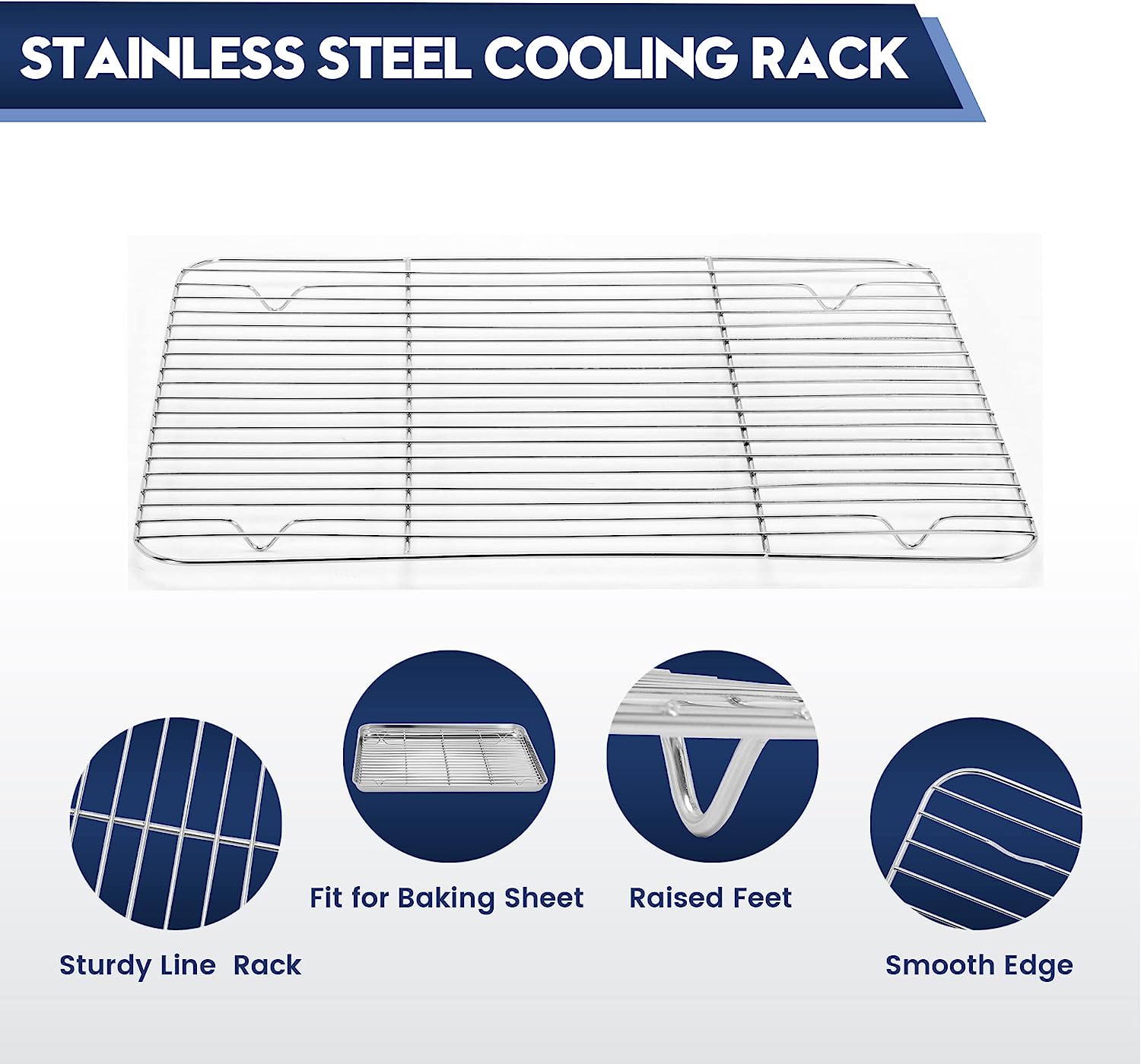 1pc Stainless Steel Baking Pan Toaster Oven Pans Grid Baking Dish BBQ Cookie Cake, 30*24cm V201-W13175805