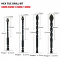 4PCS Drill Set Hex Tile Drill Bit Glass Ceramic Bric Hex Shank Cross Spear Head V201-W13175807