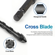4PCS Drill Set Hex Tile Drill Bit Glass Ceramic Bric Hex Shank Cross Spear Head V201-W13175807