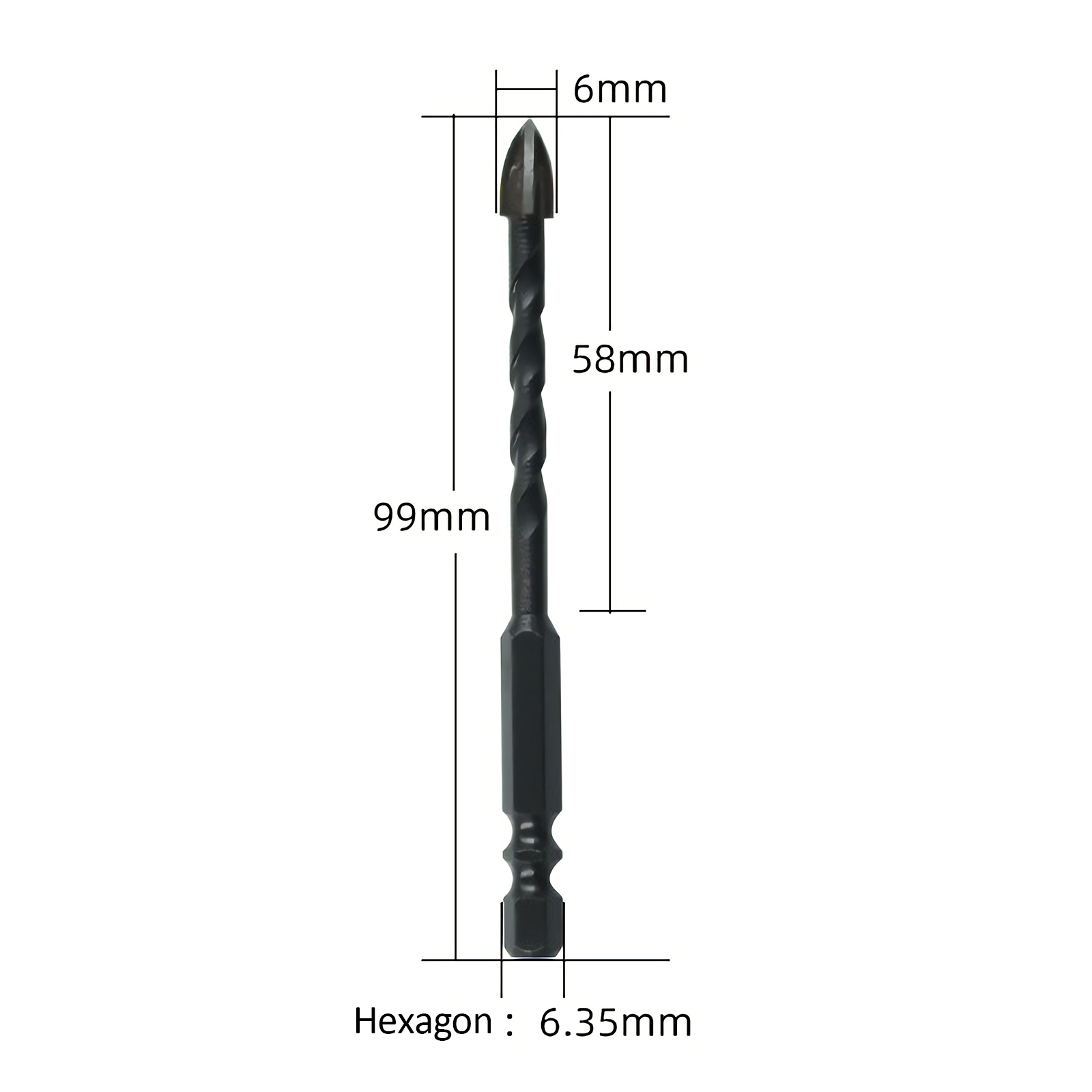 4PCS Drill Set Hex Tile Drill Bit Glass Ceramic Bric Hex Shank Cross Spear Head V201-W13175807