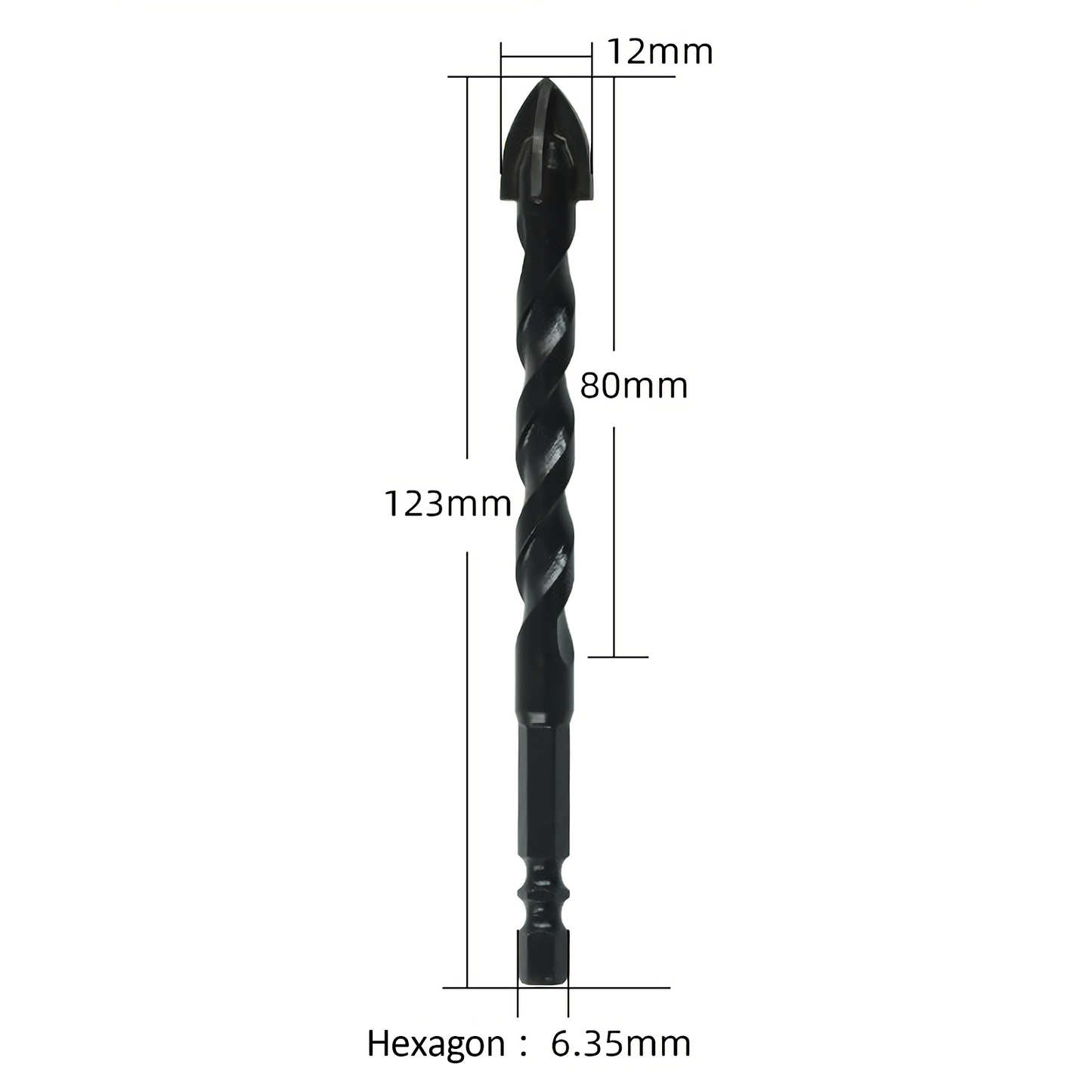 4PCS Drill Set Hex Tile Drill Bit Glass Ceramic Bric Hex Shank Cross Spear Head V201-W13175807