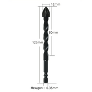 4PCS Drill Set Hex Tile Drill Bit Glass Ceramic Bric Hex Shank Cross Spear Head V201-W13175807