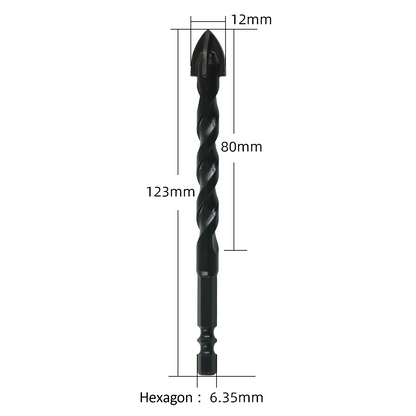 4PCS Drill Set Hex Tile Drill Bit Glass Ceramic Bric Hex Shank Cross Spear Head V201-W13175807