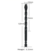 4PCS Drill Set Hex Tile Drill Bit Glass Ceramic Bric Hex Shank Cross Spear Head V201-W13175807