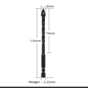 4PCS Drill Set Hex Tile Drill Bit Glass Ceramic Bric Hex Shank Cross Spear Head V201-W13175807