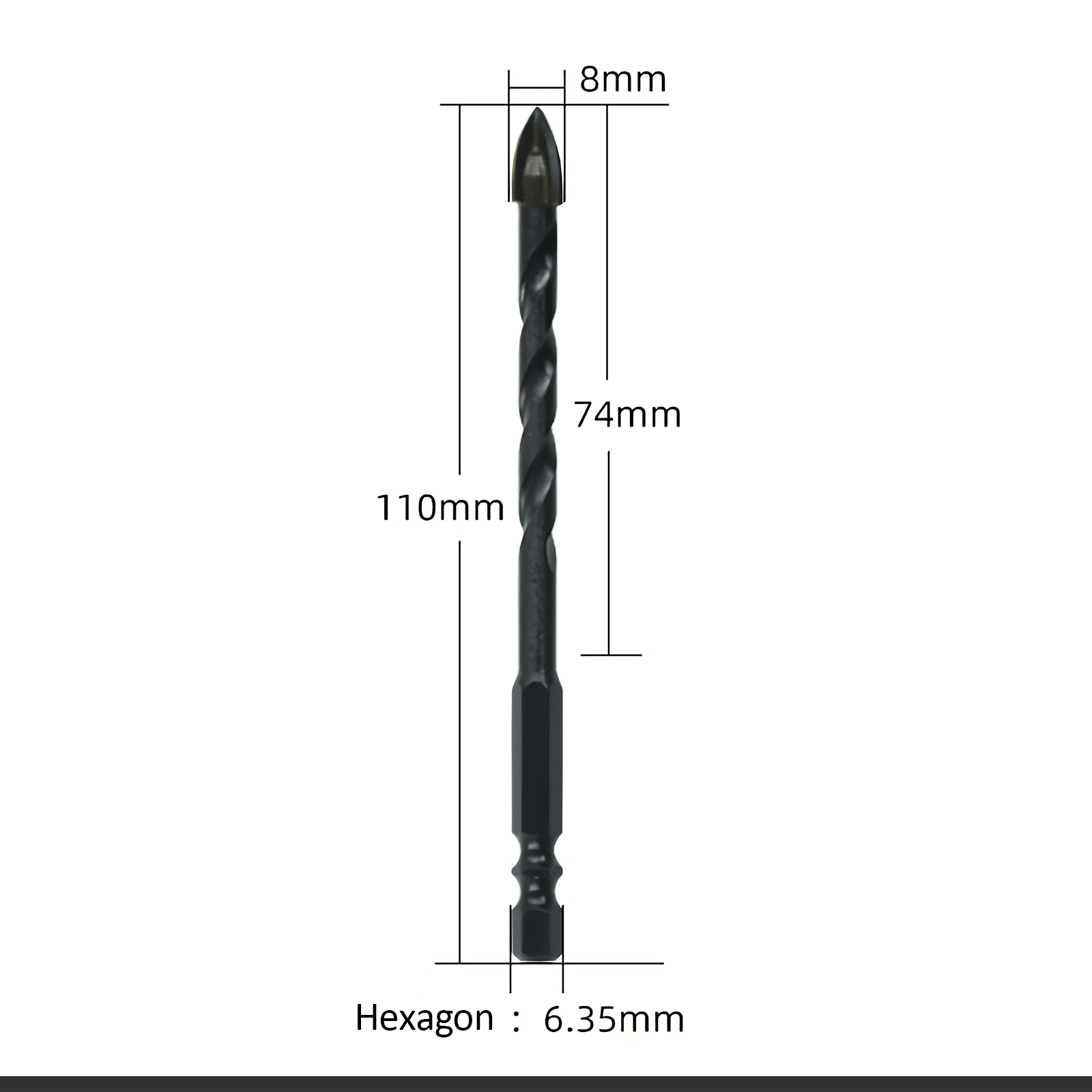 4PCS Drill Set Hex Tile Drill Bit Glass Ceramic Bric Hex Shank Cross Spear Head V201-W13175807