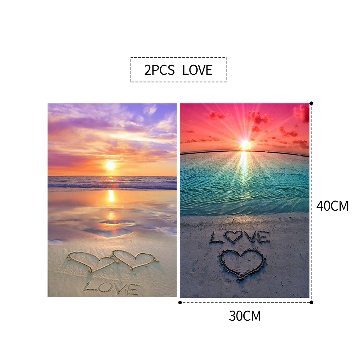 2PCS 5D Diamond Painting Kits Diamond Glue Art Kit Paint for Adults Kids DIY Gift 40x30cm V201-W13175815