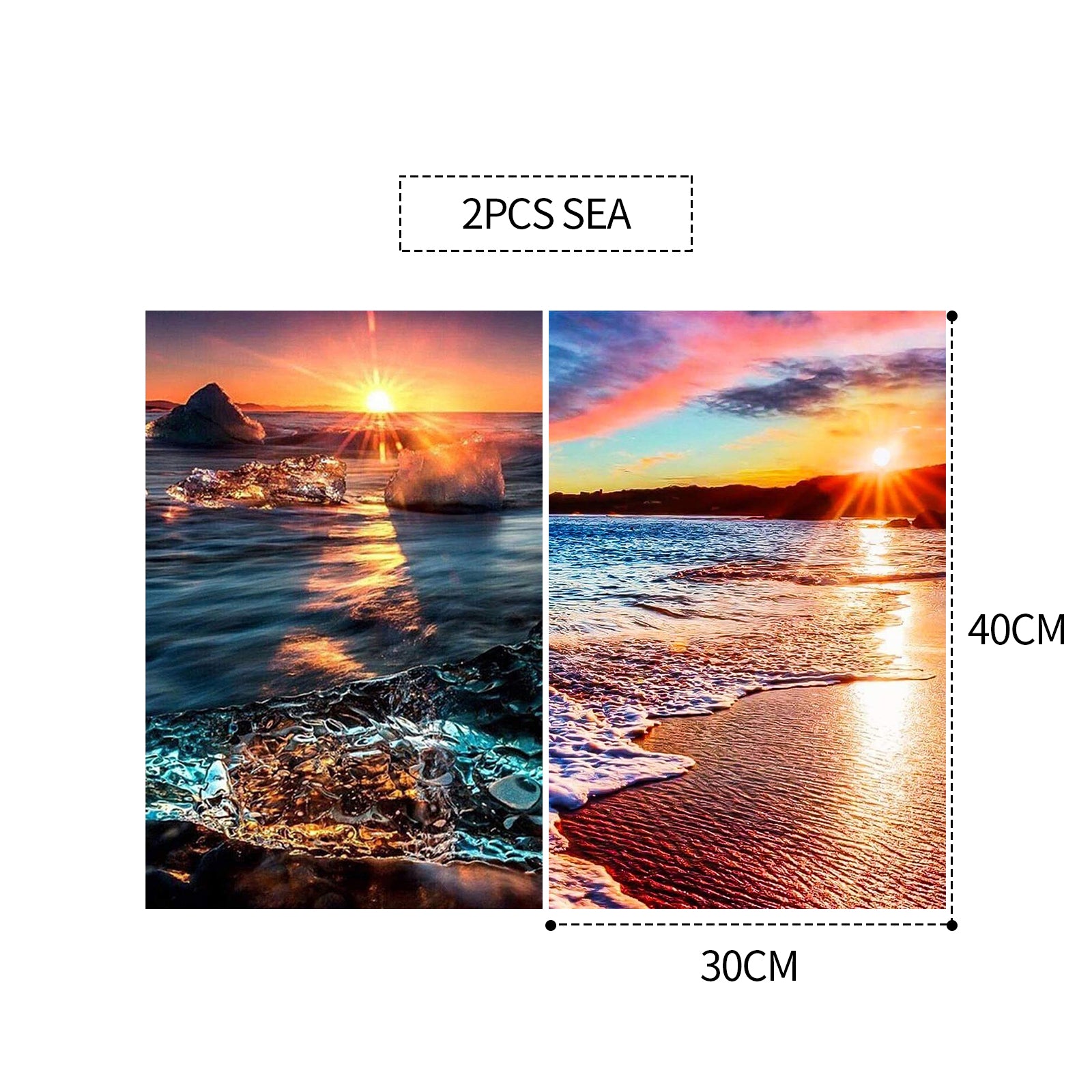 2PCS 5D Diamond Painting Kits Diamond Glue Art Kit Paint for Adults Kids DIY Gift 40x30cm V201-W13175816