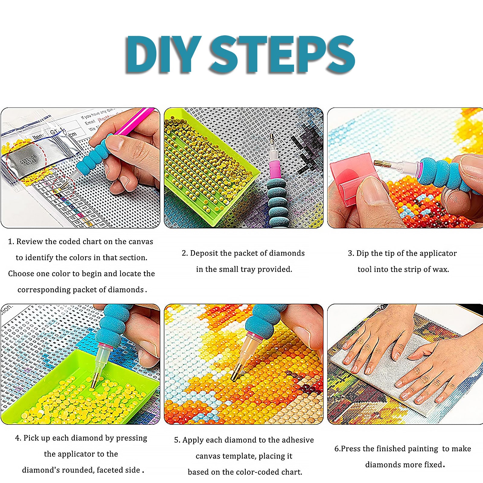 2PCS 5D Diamond Painting Kits Diamond Glue Art Kit Paint for Adults Kids DIY Gift 40x30cm V201-W13175816