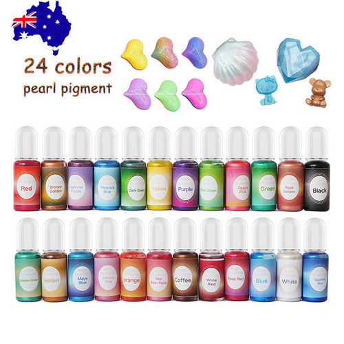 24PcS Resin Liquid Pigment Colorant Pearl Coloring Dye Epoxy Resin Colorant DIY V201-W13177948
