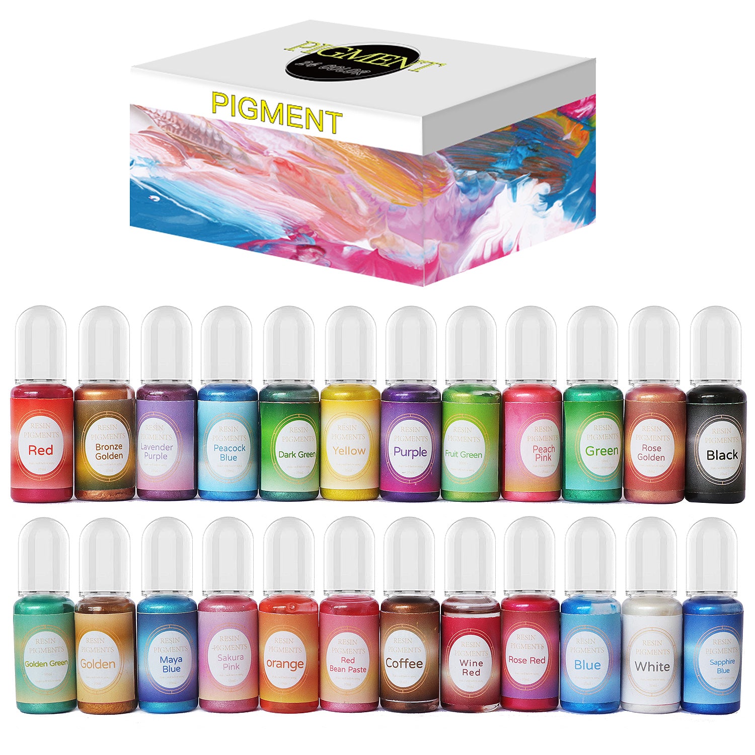 24PcS Resin Liquid Pigment Colorant Pearl Coloring Dye Epoxy Resin Colorant DIY V201-W13177948