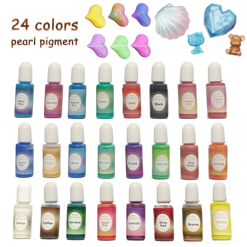 24PcS Resin Liquid Pigment Colorant Pearl Coloring Dye Epoxy Resin Colorant DIY V201-W13177948
