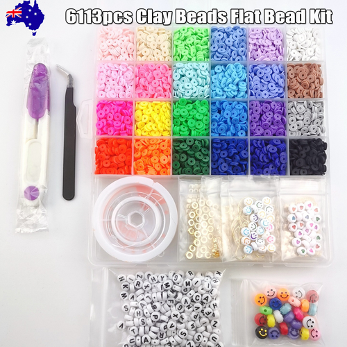 About 6113pcs Clay Heishi Beads Flat Bead Kit Bracelets Necklace Earrings Making V201-W13177950