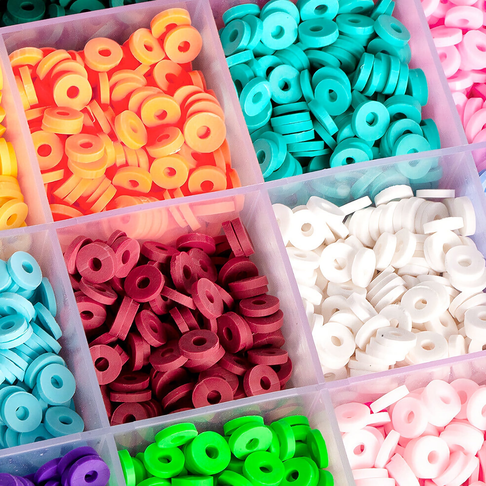 About 6113pcs Clay Heishi Beads Flat Bead Kit Bracelets Necklace Earrings Making V201-W13177950