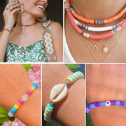 About 6113pcs Clay Heishi Beads Flat Bead Kit Bracelets Necklace Earrings Making V201-W13177950