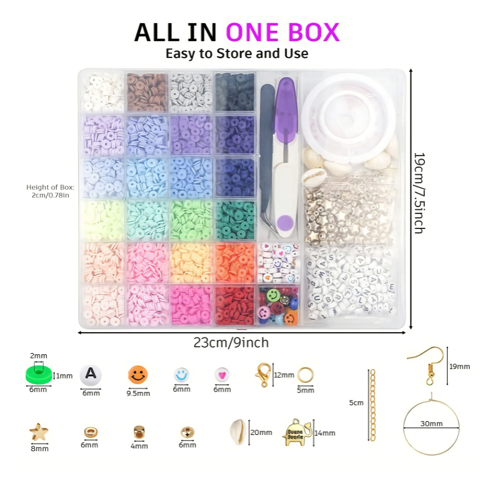 About 6113pcs Clay Heishi Beads Flat Bead Kit Bracelets Necklace Earrings Making V201-W13177950