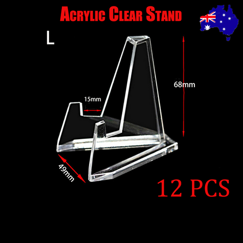 12pcs L Acrylic Clear Stand for Trading Card PSA Pokemon Card Holders Stand V201-W13177952