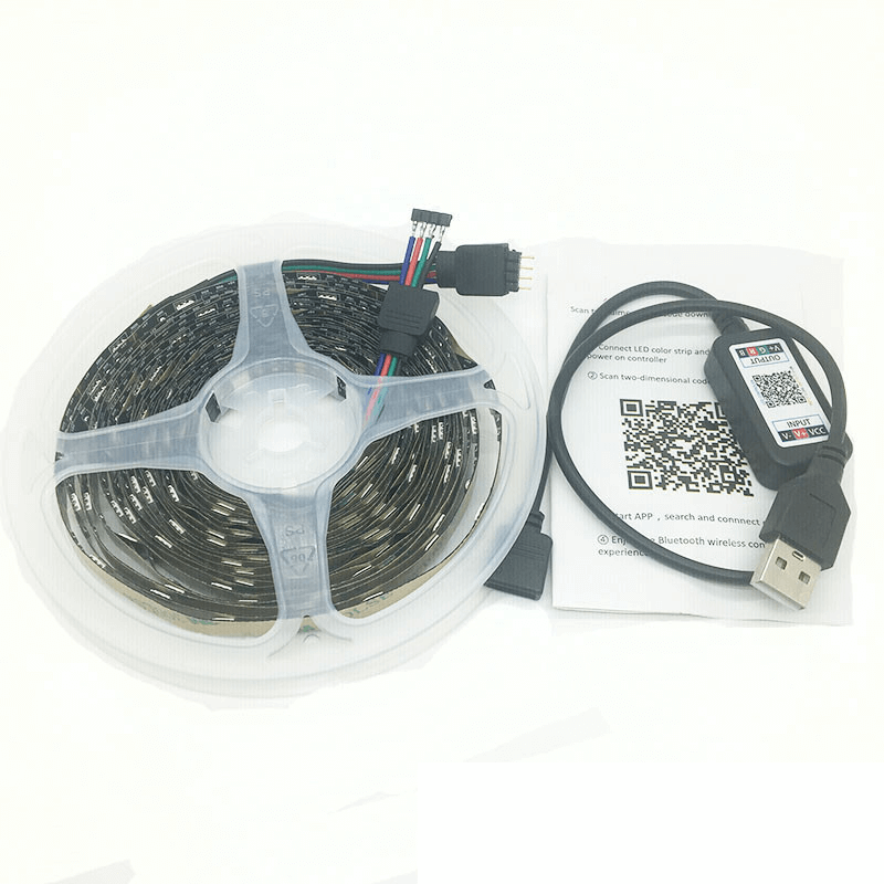 4M RGB LED Strip Lights IP65 Waterproof 5050 300LEDs 12V USB Bluetooth Gift V201-W13177954