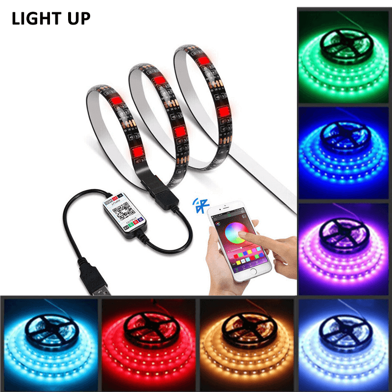 4M RGB LED Strip Lights IP65 Waterproof 5050 300LEDs 12V USB Bluetooth Gift V201-W13177954