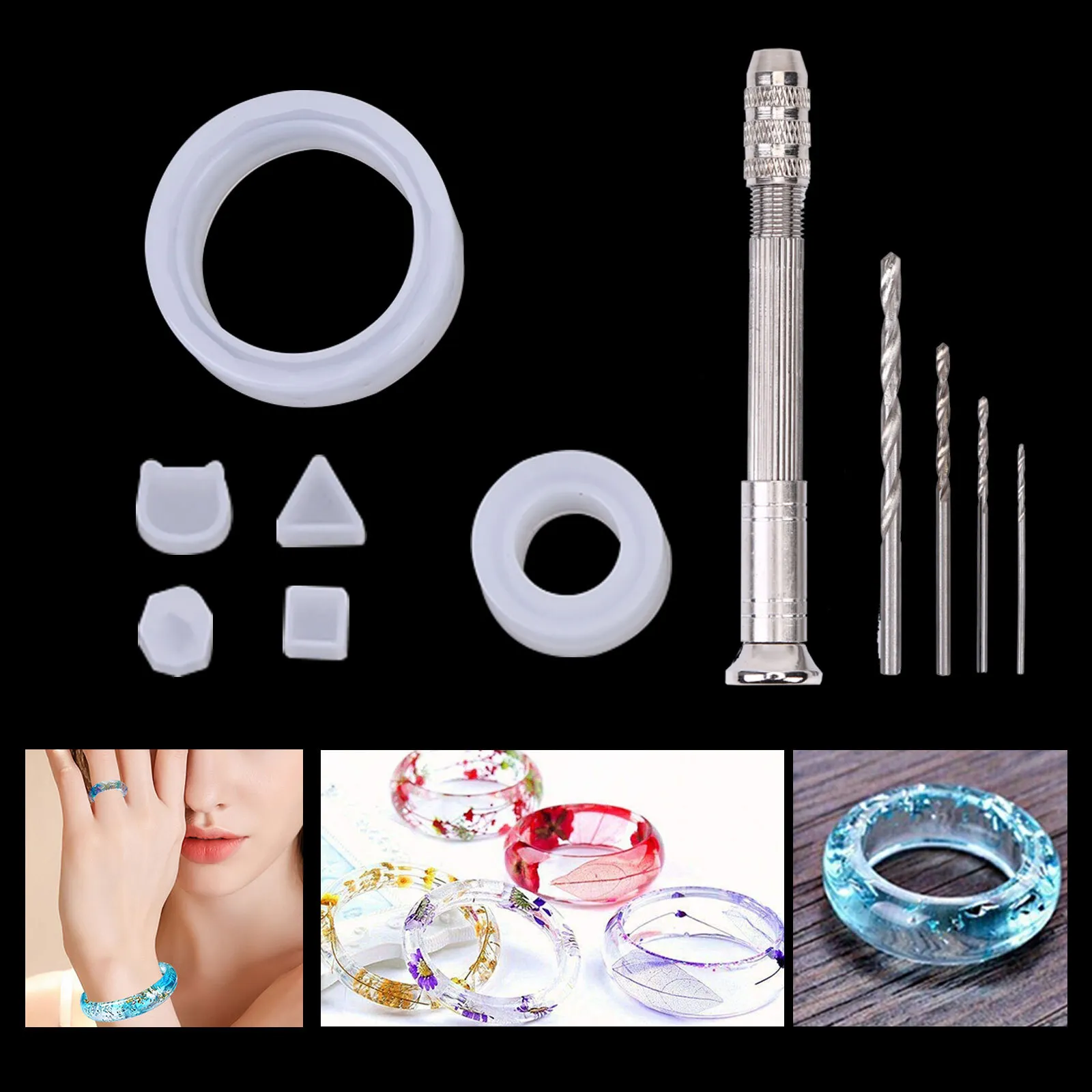 93Pcs/Set Resin Mold Epoxy Resin Mold Dropper Spoon Powder Set Kit Craft Tool V201-W13177958